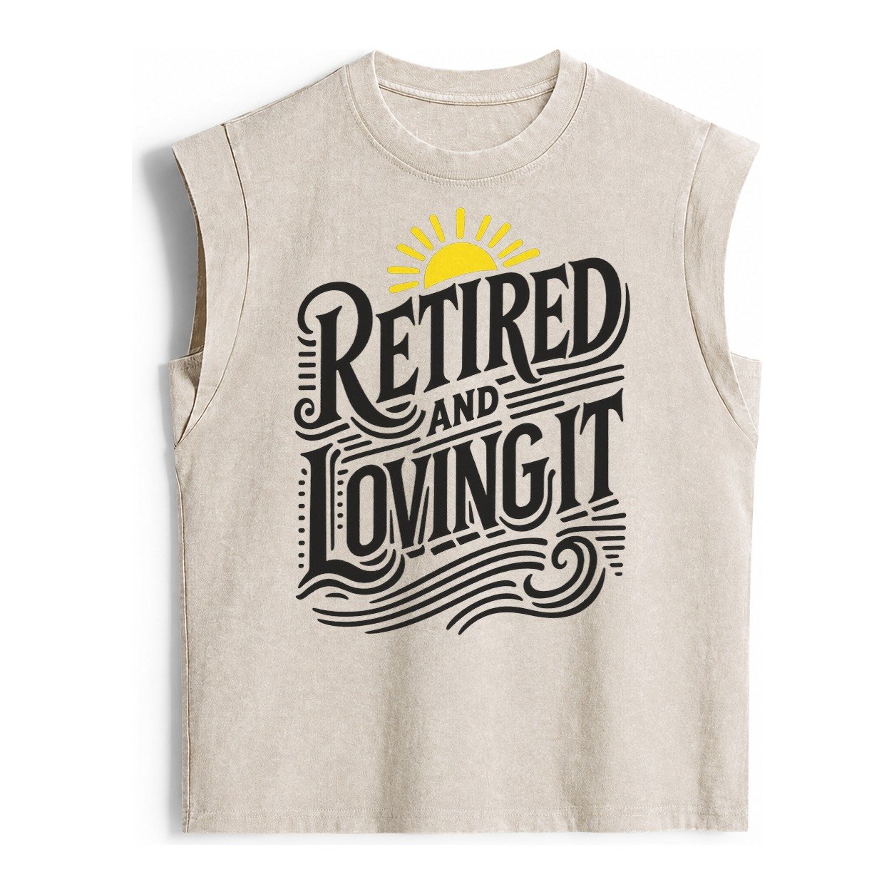 Retired And Loving It Vintage Washed Tank – Beige