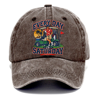 Every Day Is Saturday Golf Life Classic Cap – Brown