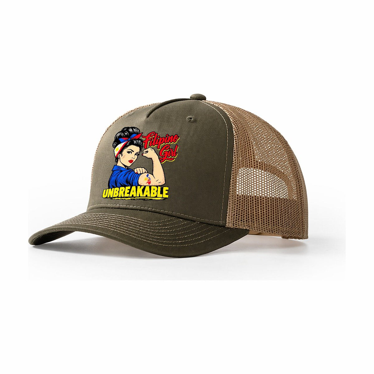 Filipino Girl Unbreakable Trucker Hat – Olive Khaki