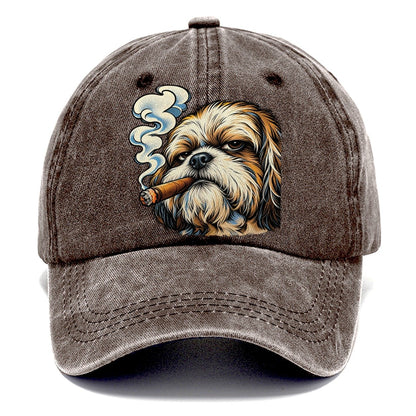 Shih Tzu Smoking Cigar Classic Cap – Brown
