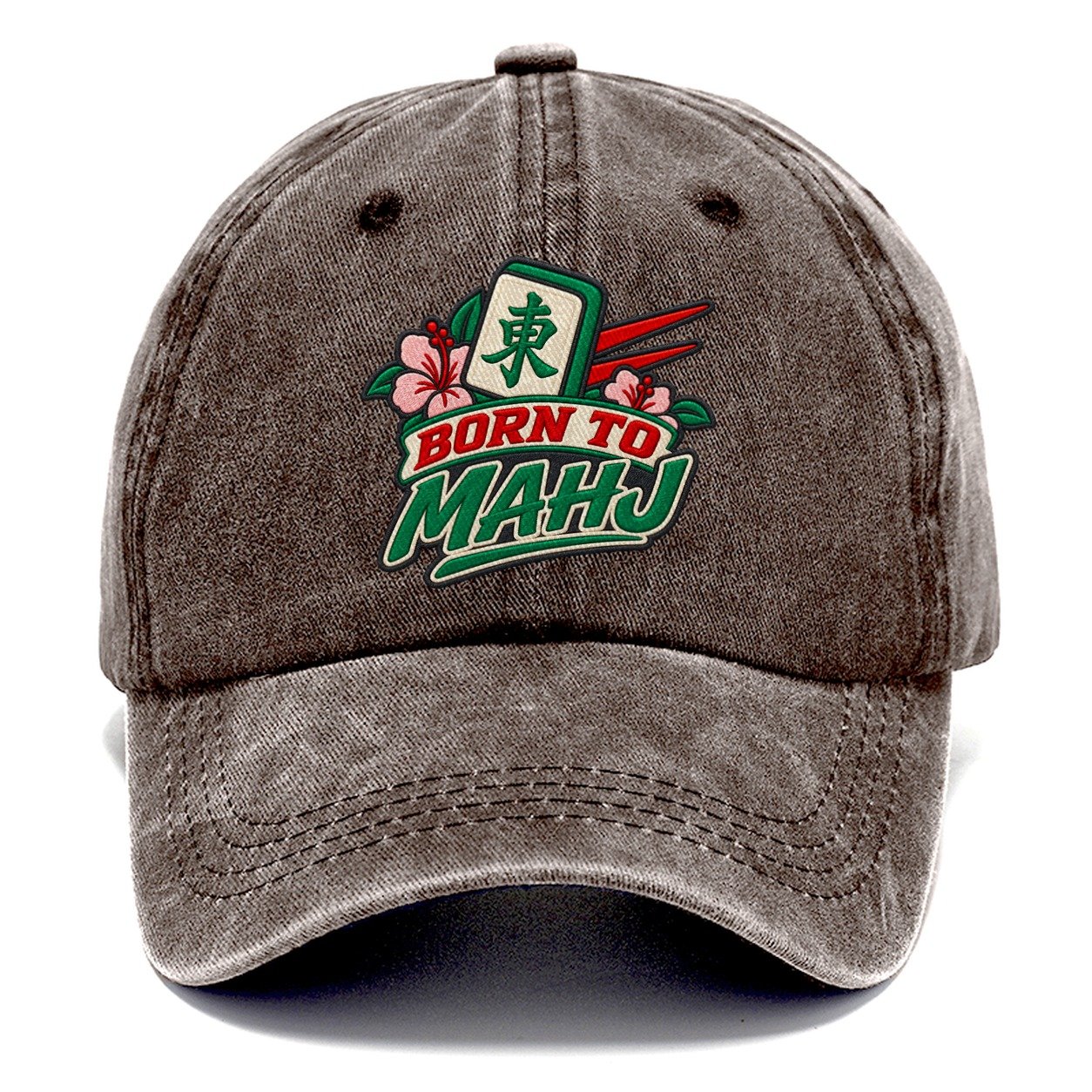 Born To Mahj Mahjong Game Night Classic Cap – Brown
