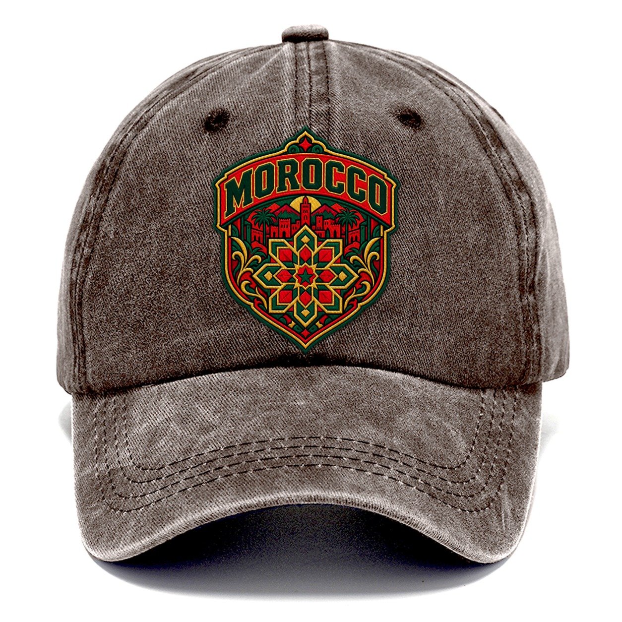 Morocco Retro Badge Country Logos Classic Cap – Brown