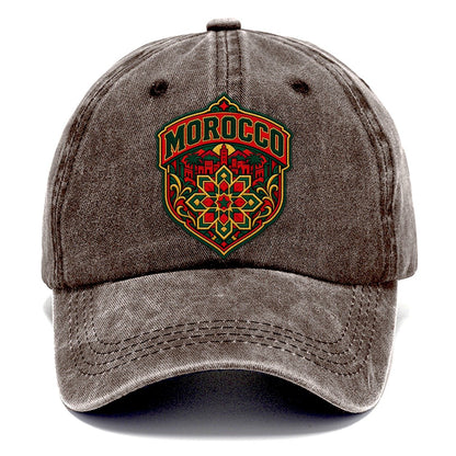 Morocco Retro Badge Country Logos Classic Cap – Brown