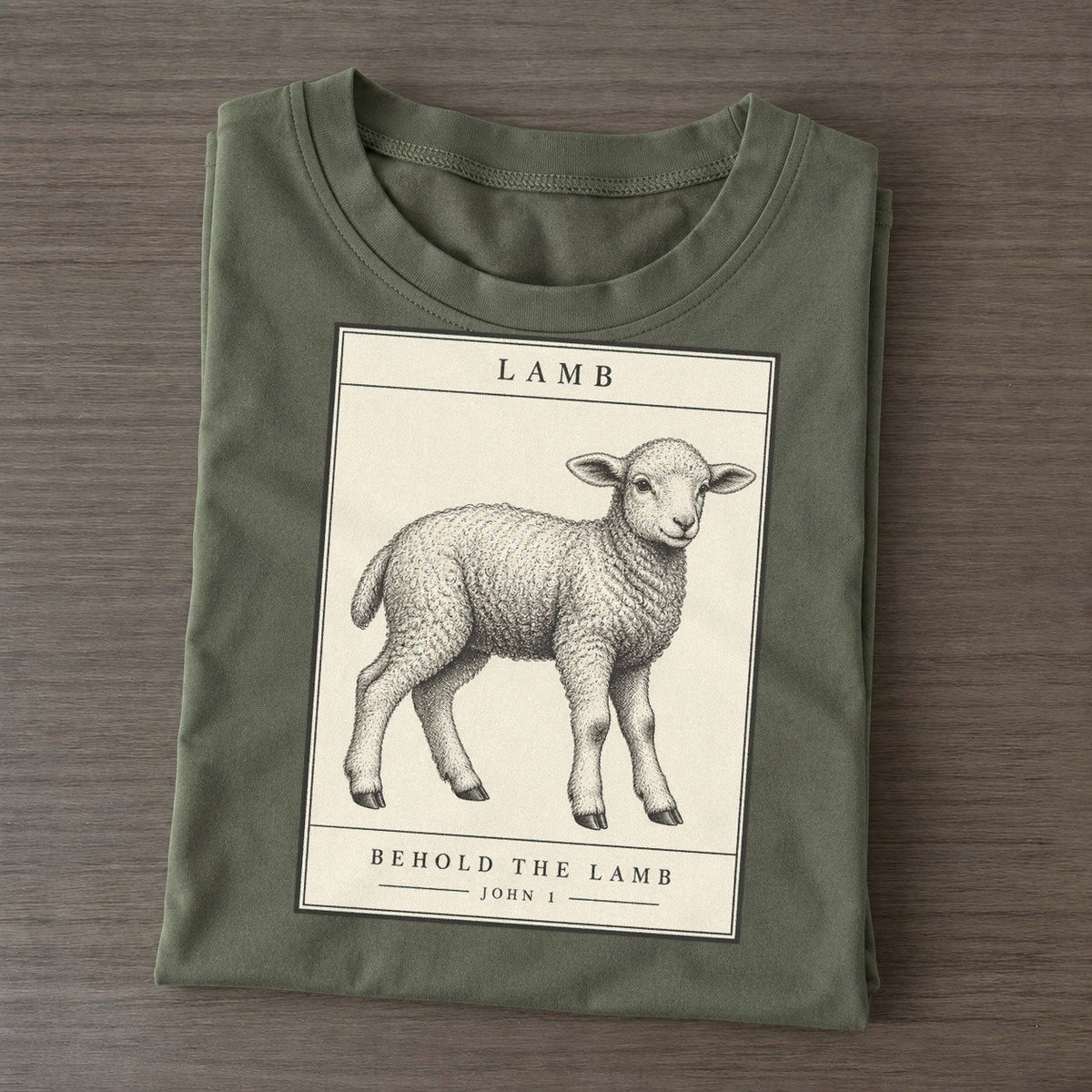 Lamb Specimen Plate Creature Canticle Classic T-shirt – Army Green