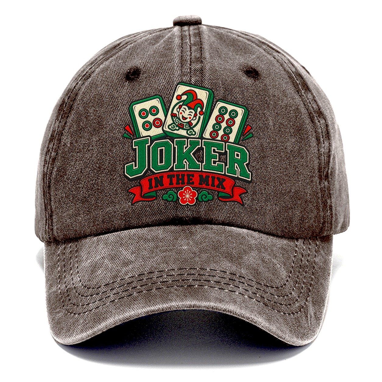 Joker In The Mix Mahjong Game Night Classic Cap – Brown