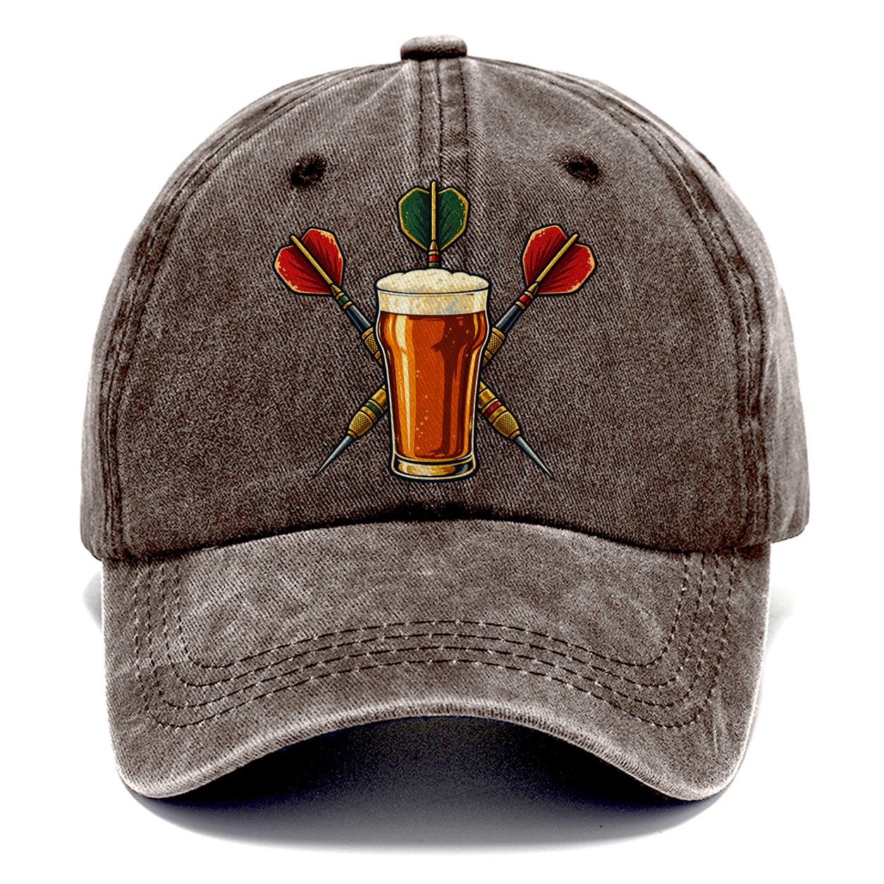 Pub Darts And Unbranded Pint Uk Culture Heritage Classic Cap – Brown