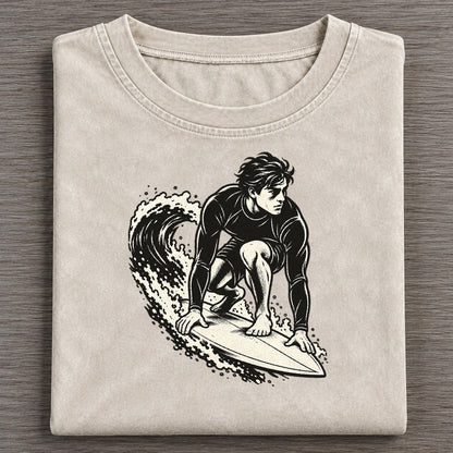 Surfer Low Takeoff Global Sports Ink Figures Vintage T-shirt – Off White