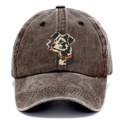 Smoking Terrier with Orange Collar Classic Cap – Brown