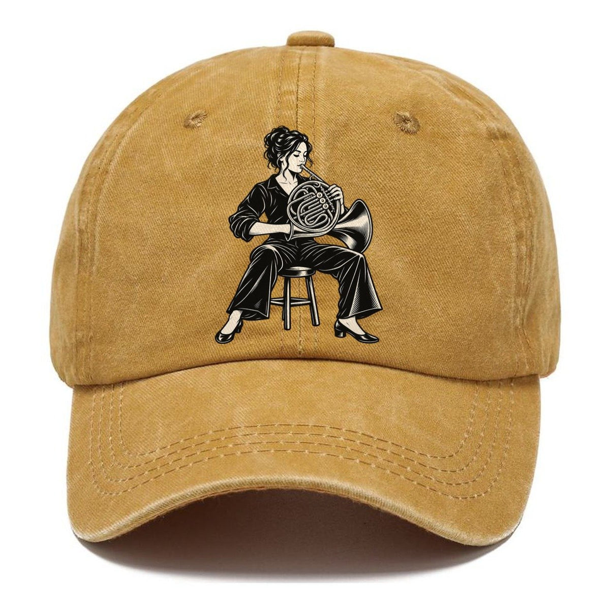 Horn Player Quiet Entrance Global Music Ink Figures Classic Cap – Golden Harvest