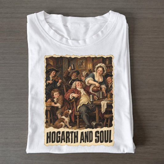 Hogarth And Soul Tavern Scene Art Pun Classic T-shirt – White