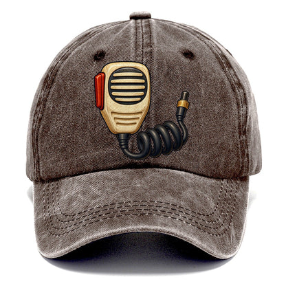Hand Mic And Coiled Cord Amateur Radio Classic Cap – Brown