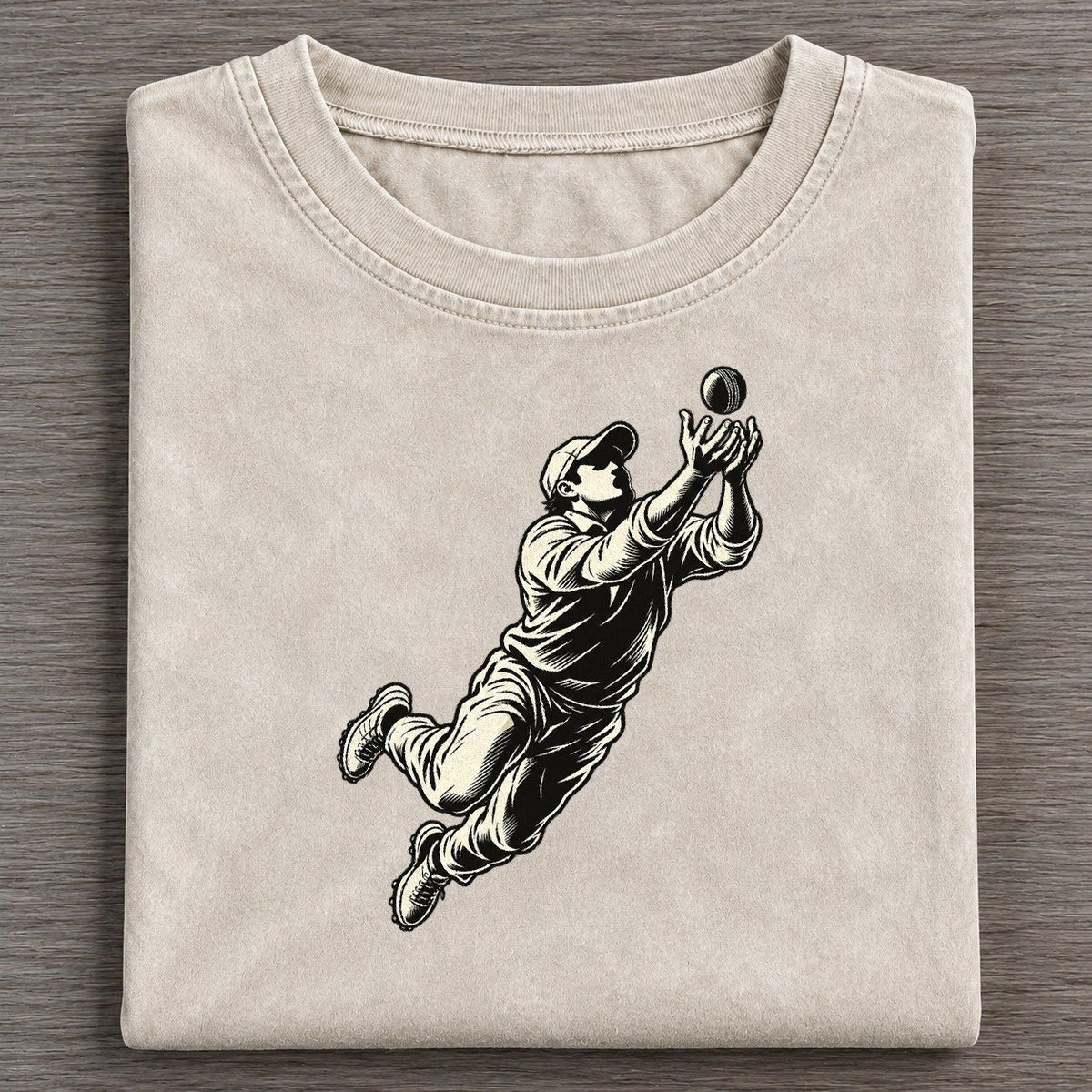 Cricket Diving Slip Catch Global Sports Ink Figures Vintage T-shirt – Off White