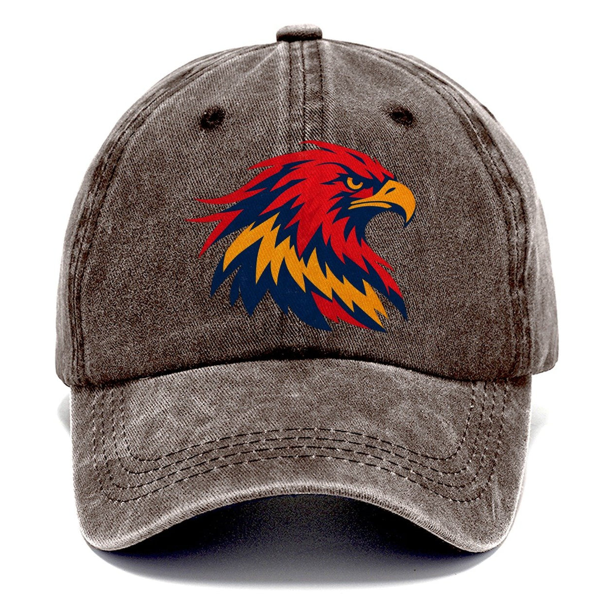 Red Navy Eagle Head Classic Cap – Brown
