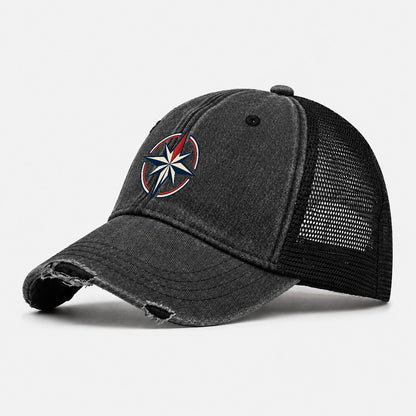 Steady Star Quiet Wards Heritage Washed Trucker Hat – Black
