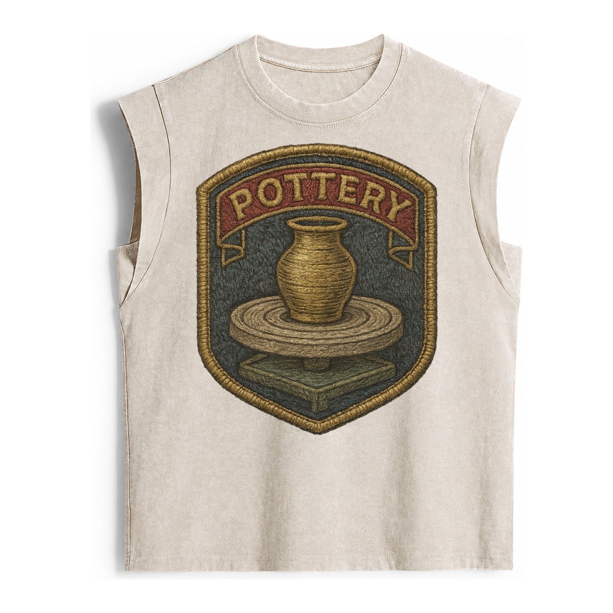 Pottery Wheel Vintage Washed Tank – Beige