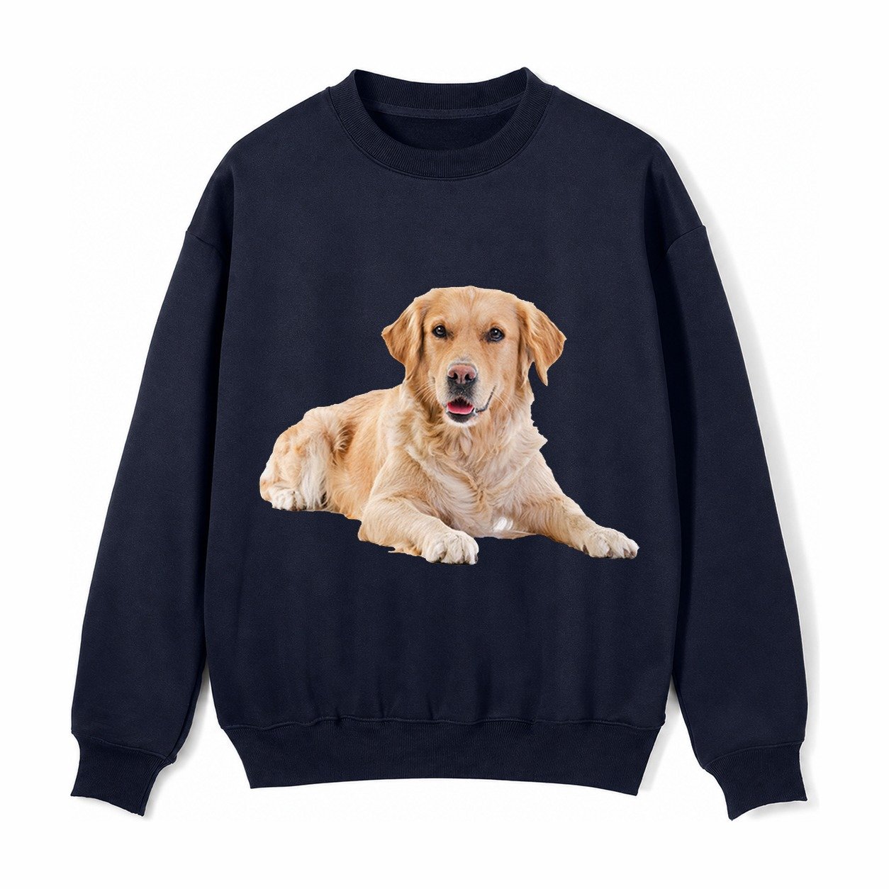 Golden Retriever Laying Dow Fleece Sweatshirt – Navy Blue