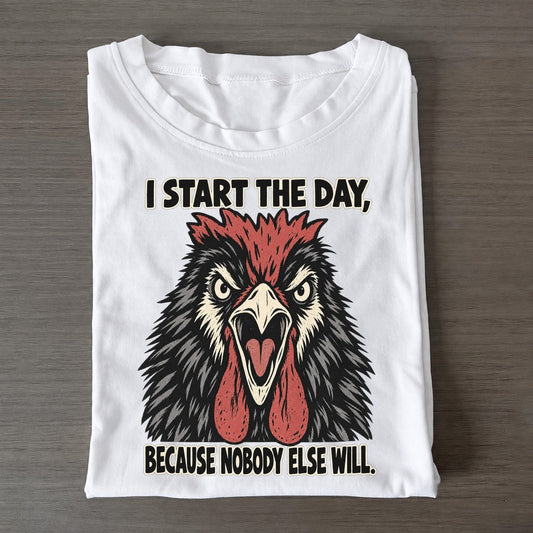 I Start The Day Feral Logic Classic T-shirt – White