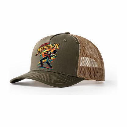 Vintage Mandolin Music Instruments Trucker Hat – Olive Khaki