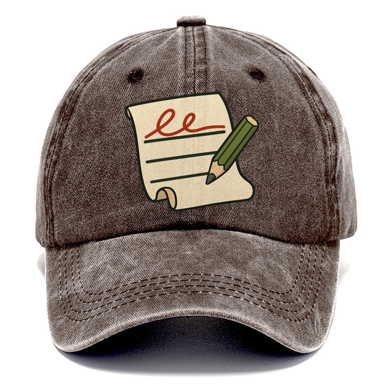 Signature Line And Pencil Geocaching Classic Cap – Brown