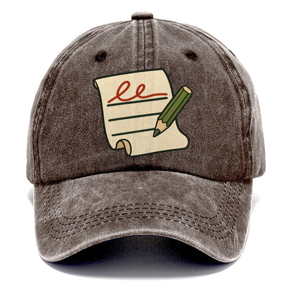 Signature Line And Pencil Geocaching Classic Cap – Brown