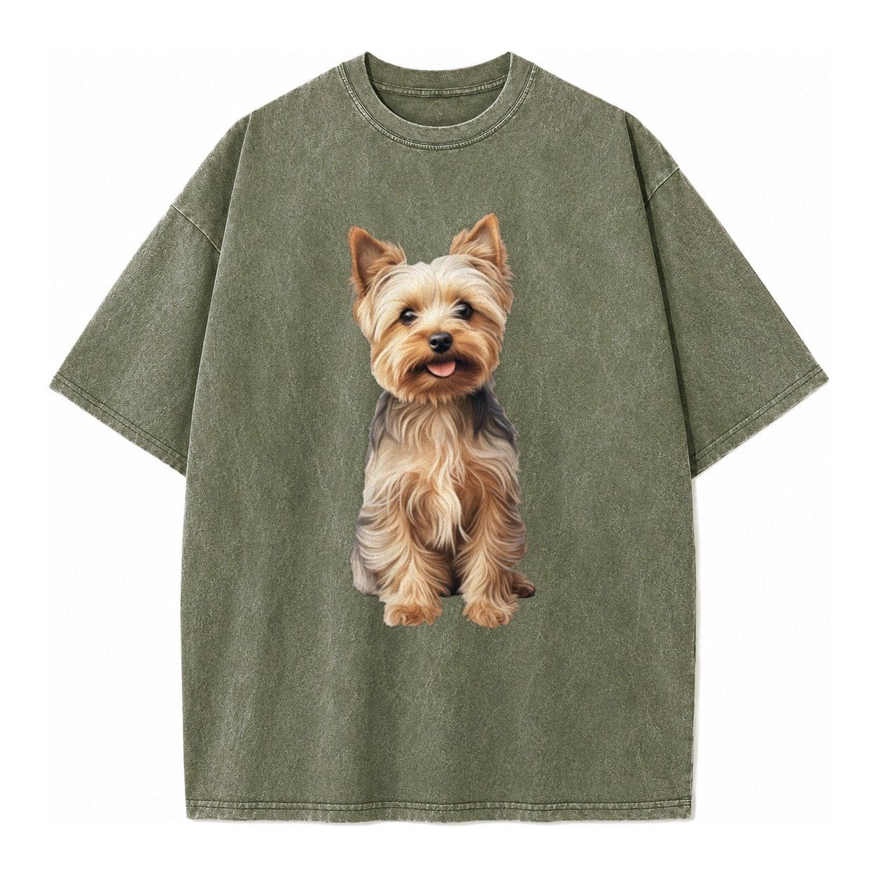 Yorkshire Terrier Dog Vintage T-shirt – Army Green