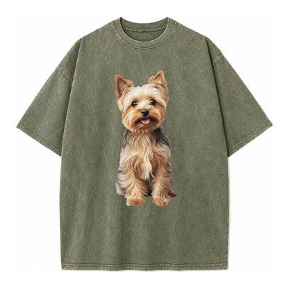 Yorkshire Terrier Dog Vintage T-shirt – Army Green