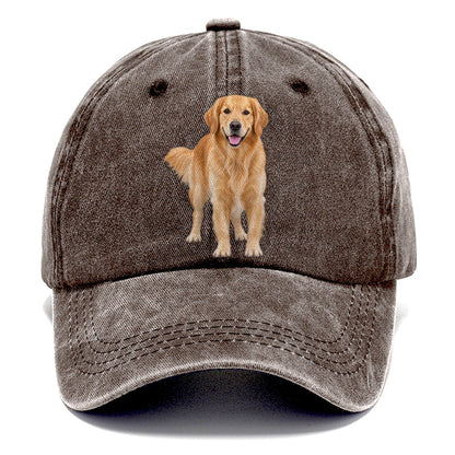 Golden Retriever Standing Top Breeds Classic Cap – Brown