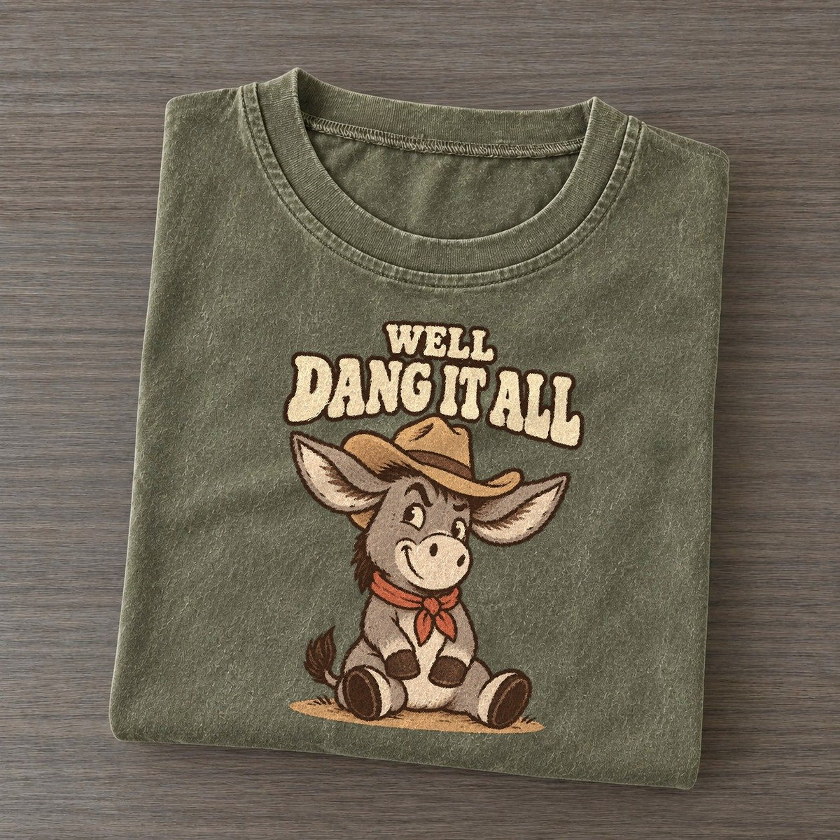 Well Dang Well I Declare Vintage T-shirt – Army Green