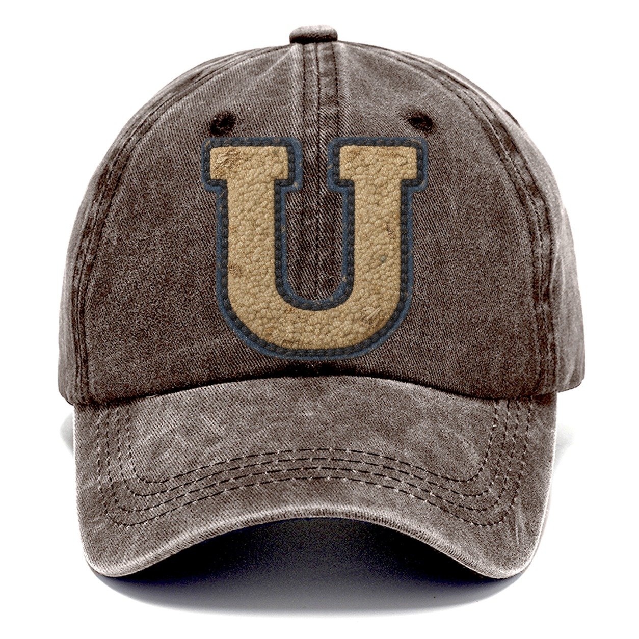 Varsity Chenille U Monogram Classic Cap – Brown