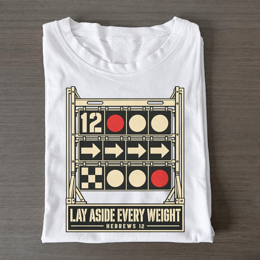Lay Aside Every Weight Pit Board Parables Classic T-shirt – White