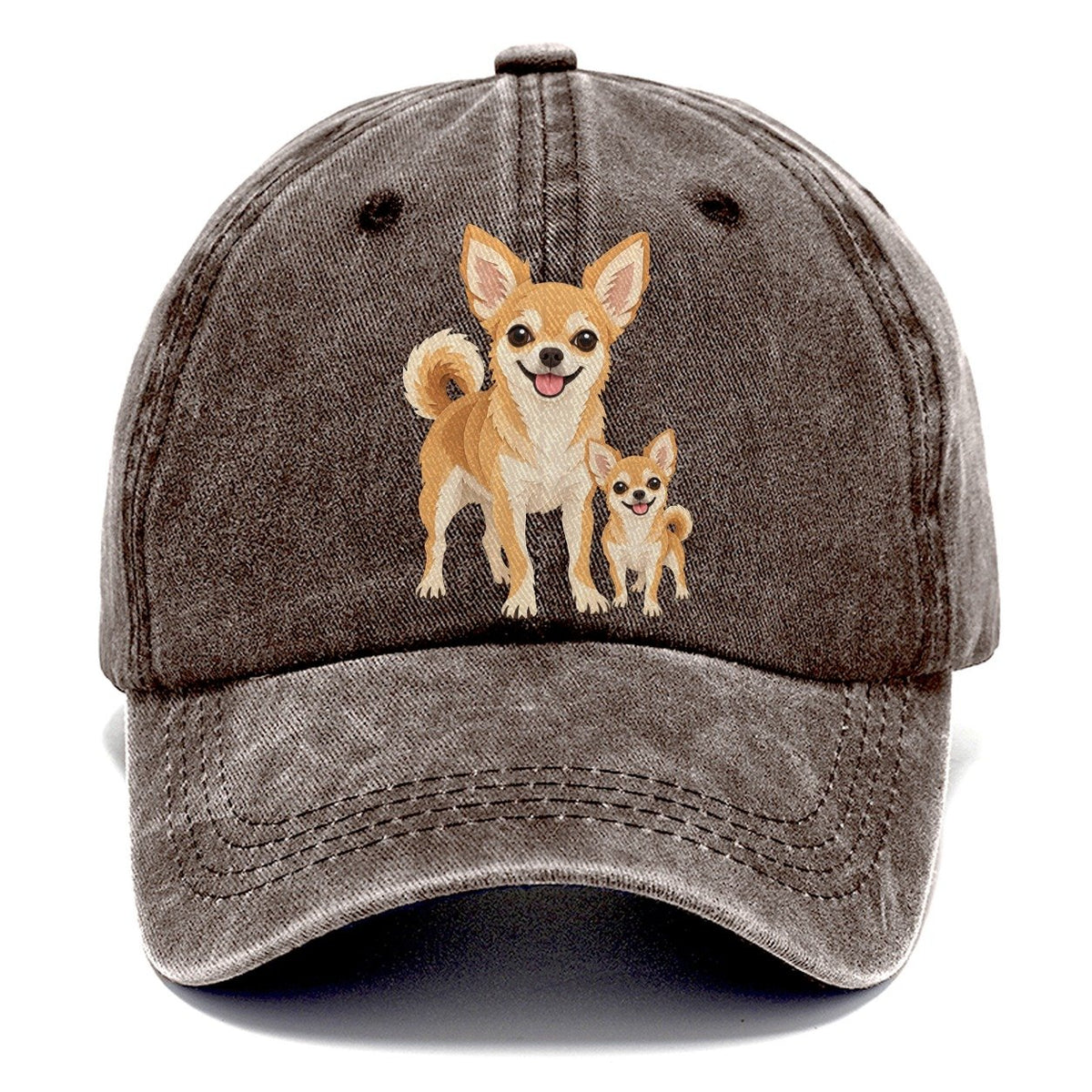 Chihuahua and Puppy Classic Cap – Brown