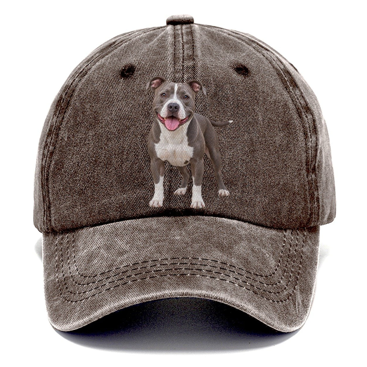 Pit Bull Terrier Standing Top Breeds Classic Cap – Brown
