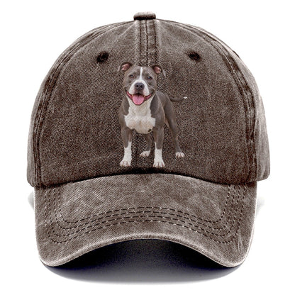 Pit Bull Terrier Standing Top Breeds Classic Cap – Brown