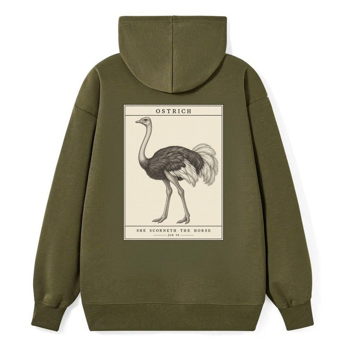 Ostrich Specimen Plate Creature Canticle Classic Pullover Hoodie – Armygreen