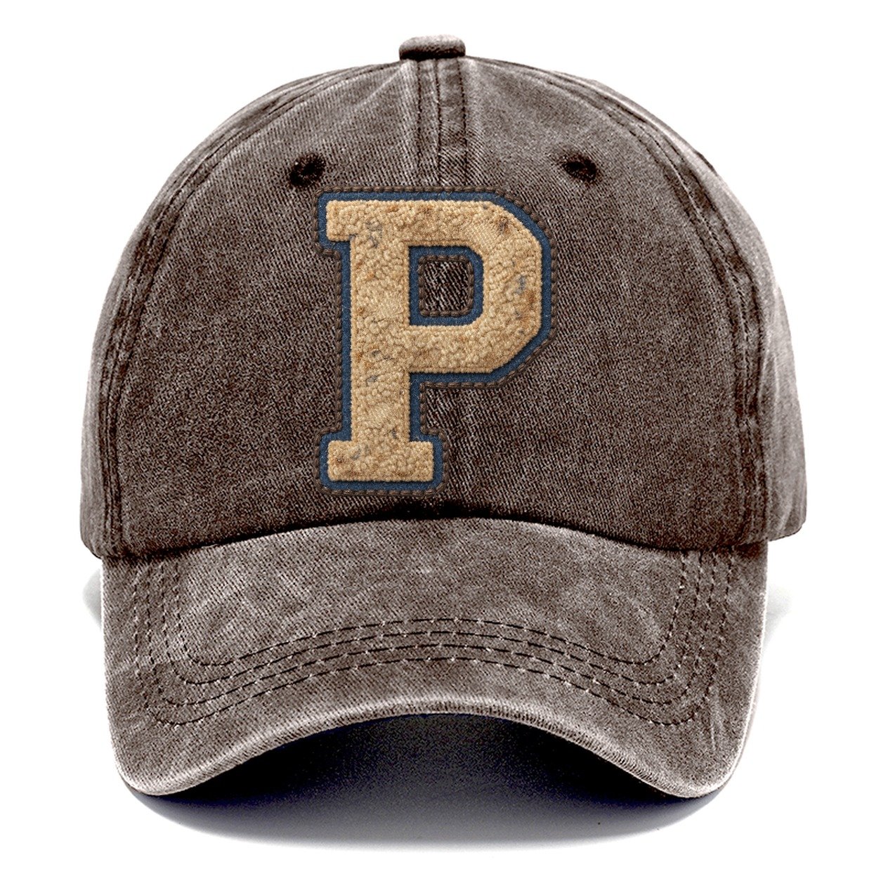 Varsity Chenille P Monogram Classic Cap – Brown