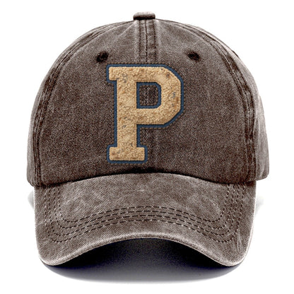 Varsity Chenille P Monogram Classic Cap – Brown
