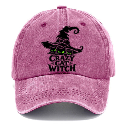 Crazy Cat Witch Slogan Witch Magic Classic Cap – Dusty Rose