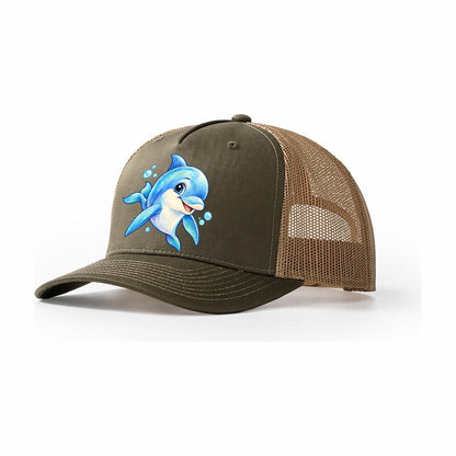 Dolphin Three Quarter Swim Sea Sprite Trucker Hat – Olive Khaki