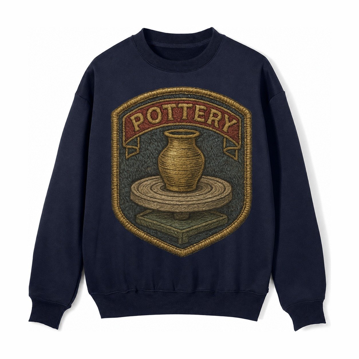 Pottery Wheel Fleece Sweatshirt – Navy Blue
