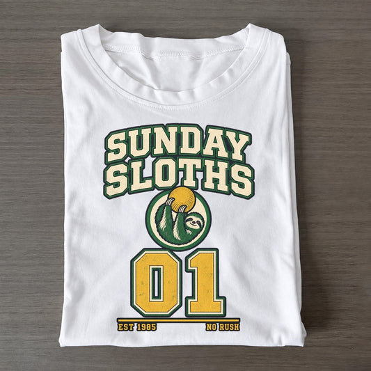 Sloth Kickball Sunday Nobodies Classic T-shirt – White