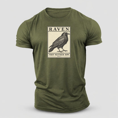 Raven Specimen Plate Creature Canticle Cotton T-Shirt – Army Green