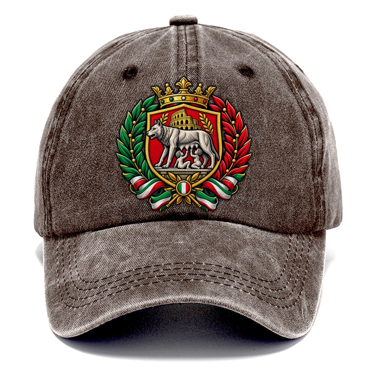 Italy Heraldic Crest Country Logos Classic Cap – Brown