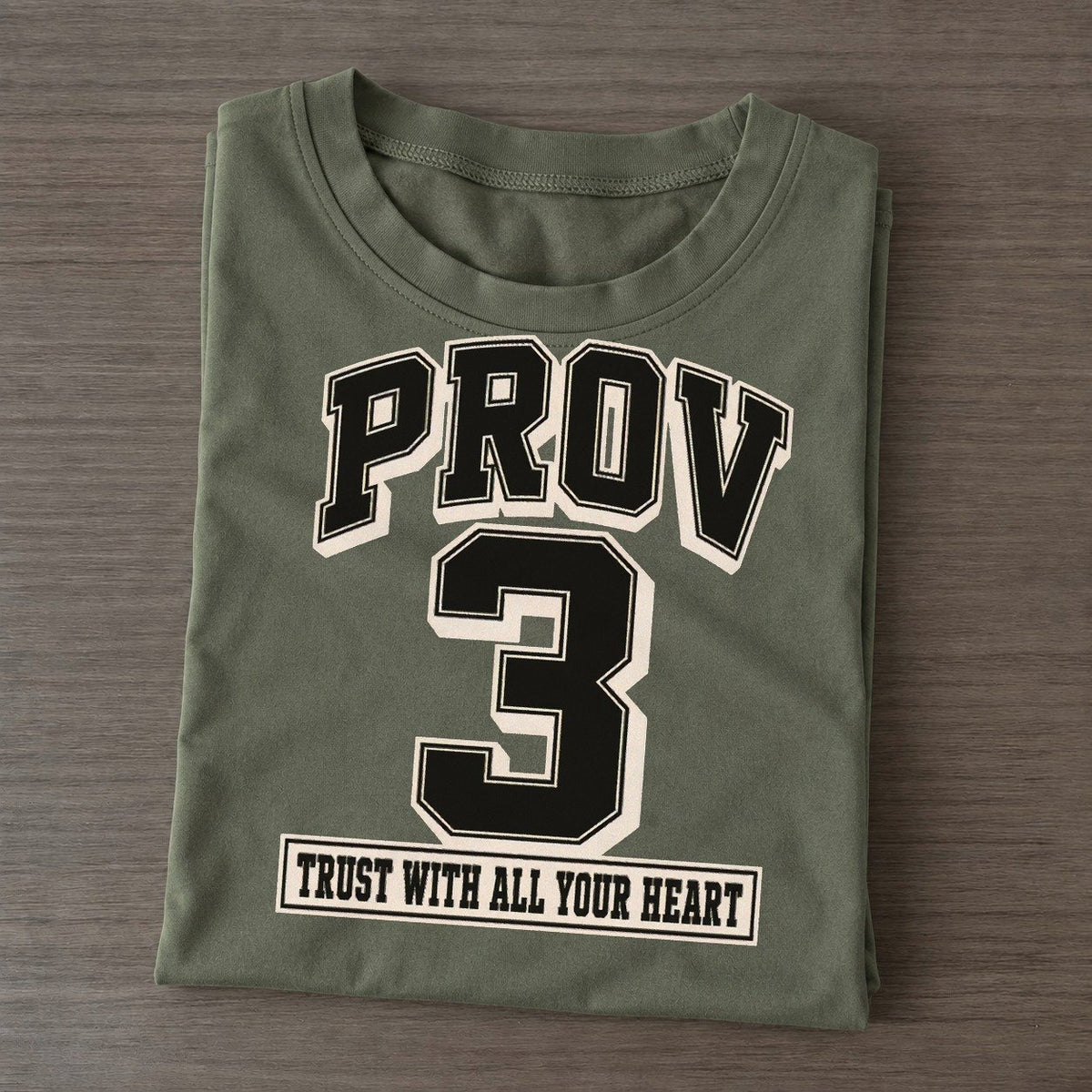 Proverbs 3 Varsity Chapel Varsity Classic T-shirt – Army Green