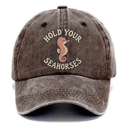 Seahorse Animal Puns Classic Cap – Brown