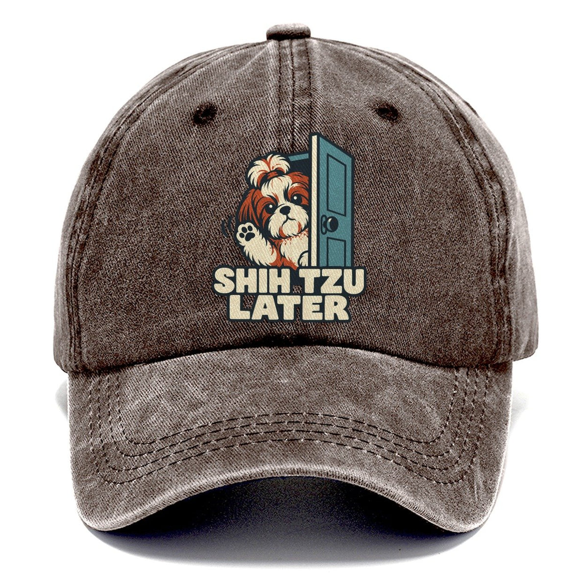 Shih Tzu Later Familiar Punchlines Classic Cap – Brown