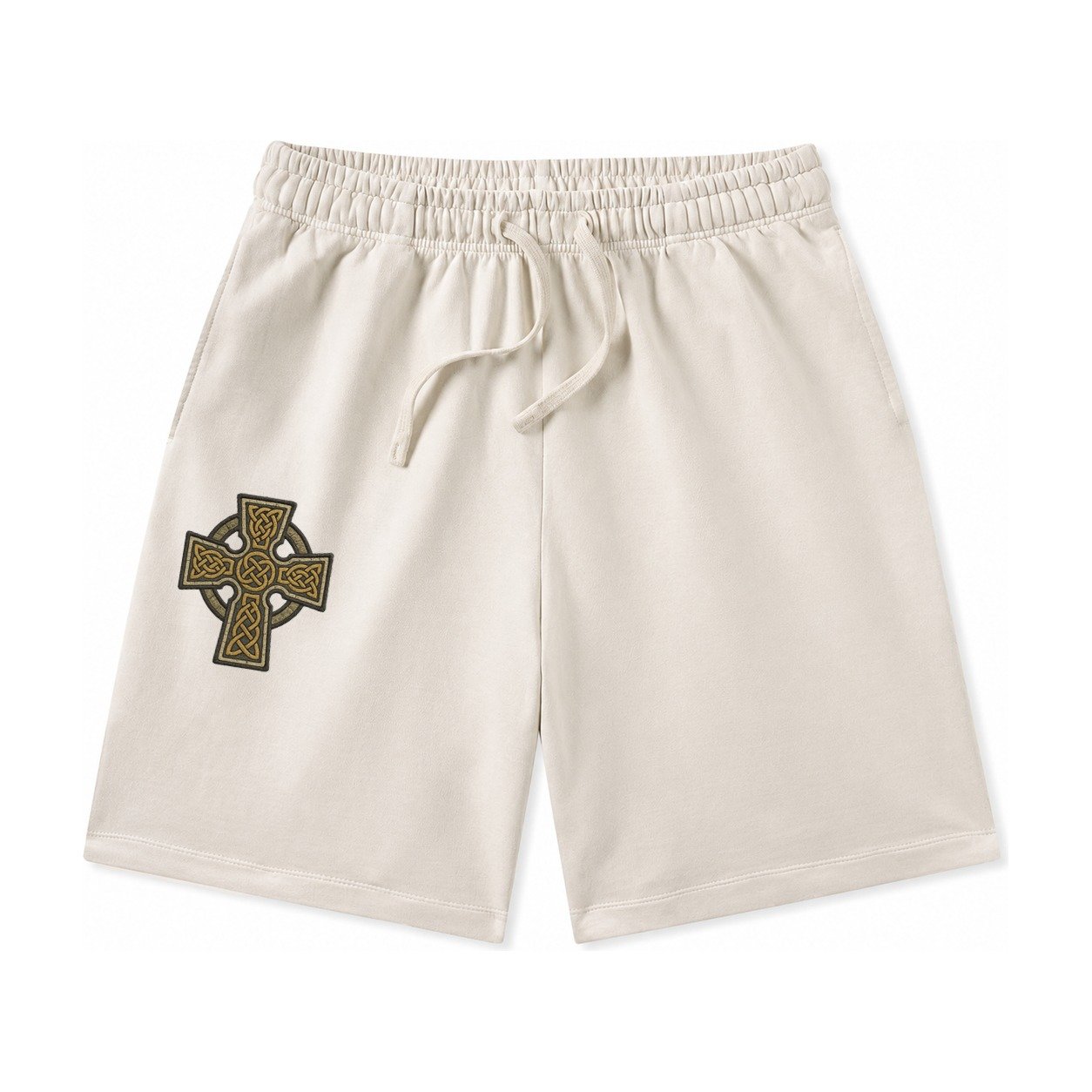 Celtic Cross Washed Shorts – Beige