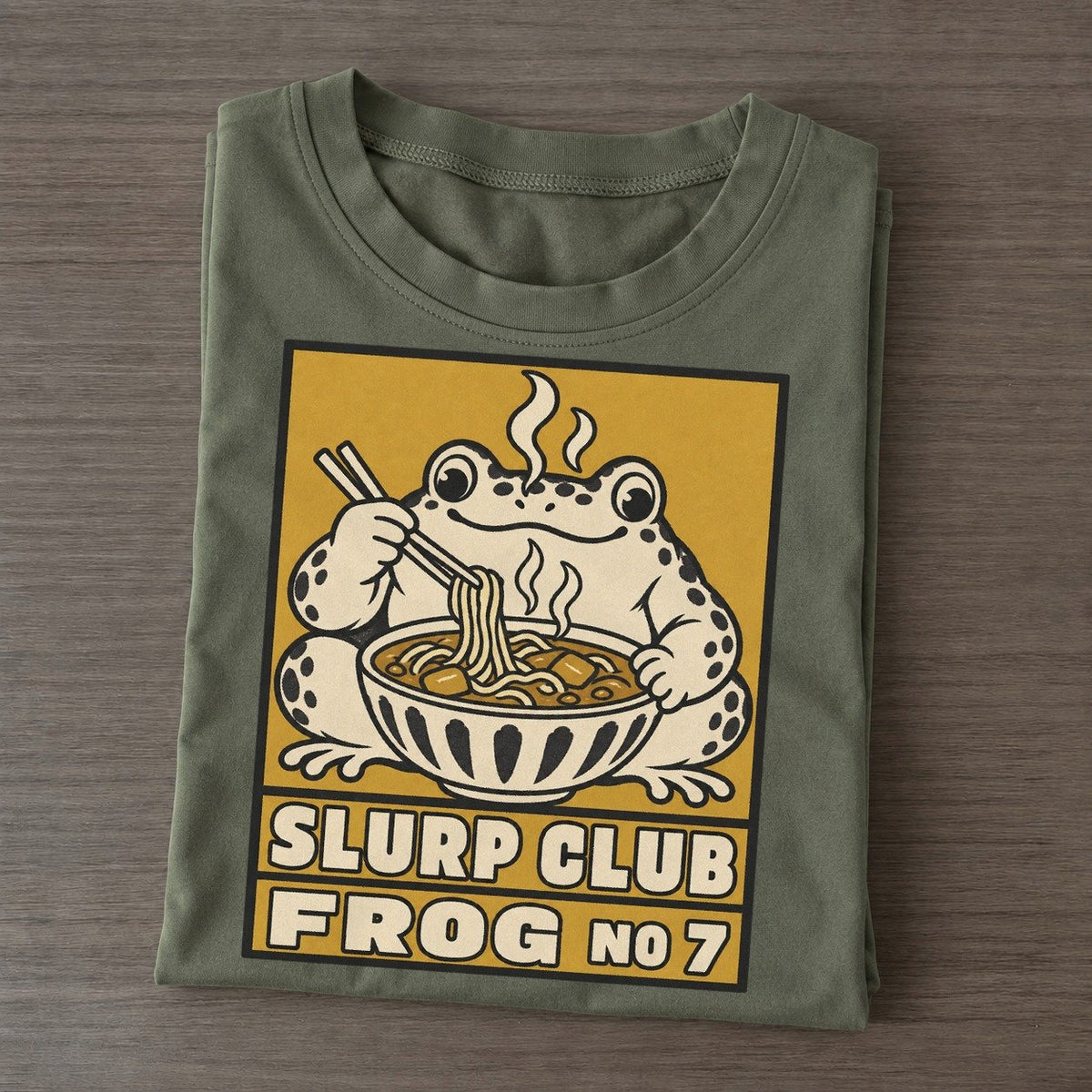 Frog Curry Slurp Club Classic T-shirt – Army Green
