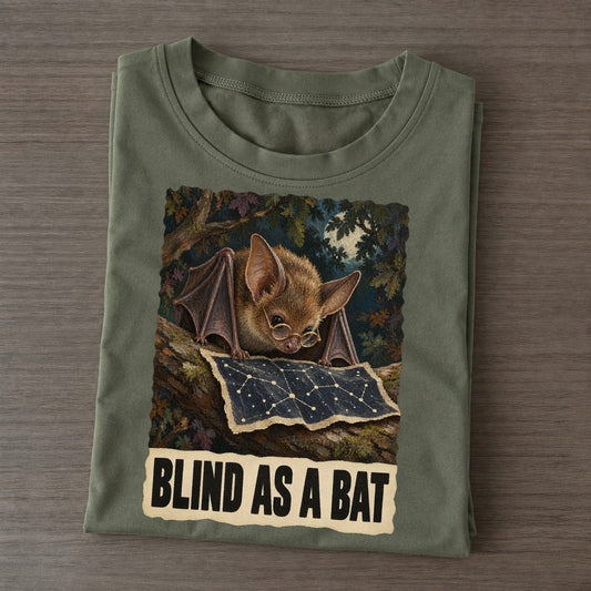Bat Blind As A Bat Animal Puns Vol. 2 Classic T-shirt – Army Green