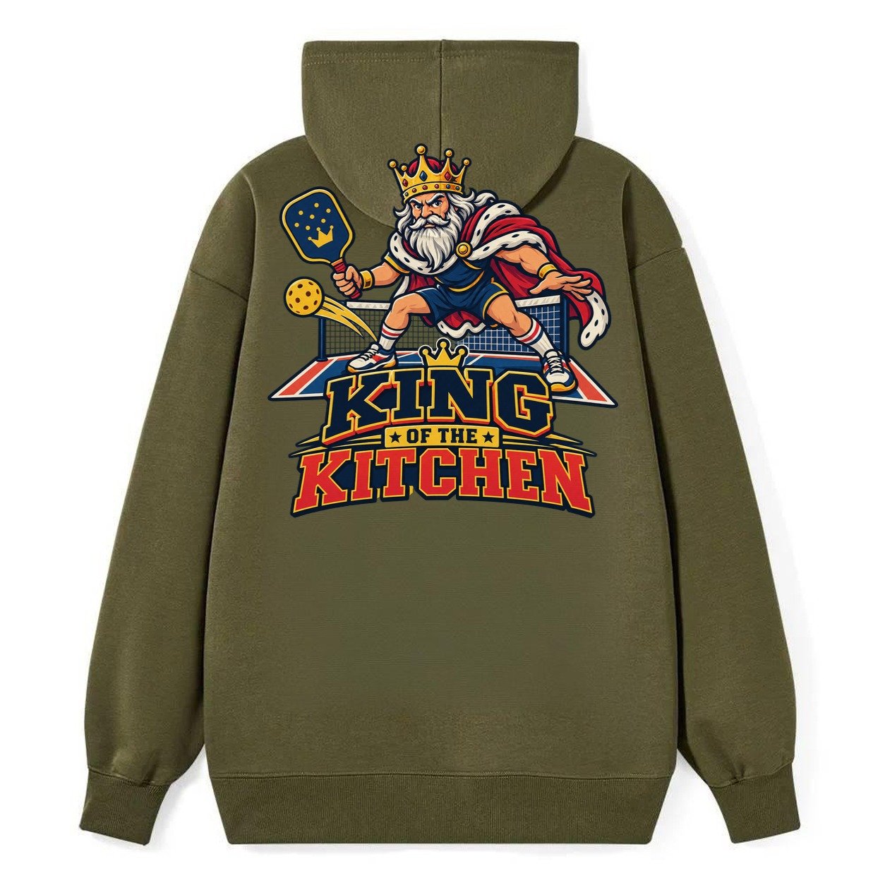 King Of The Kitchen Pickleball Life Classic Pullover Hoodie – Armygreen