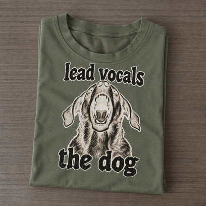 A Dog Head Thrown Back Mid Bark Seen From Slightly Below Bark For Me Classic T-shirt – Army Green
